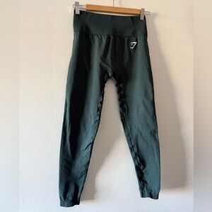 GYMSHARK VITAL SEAMLESS 2.0 LEGGINGS SIZE SMALL - DEEP TEAL MARL GREEN